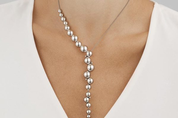 Georg Jensen zilveren Grape collier met bolletjes