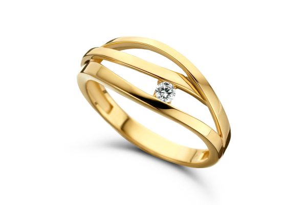 Geelgouden ring met diamant