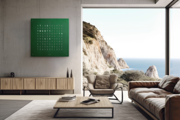 Moderne woonkamer met uitzicht op zee