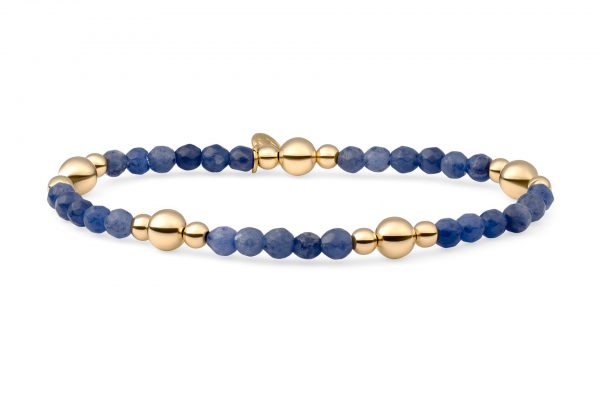 Blauwe armband met gouden accenten