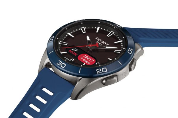 Slimme horloge met blauwe band
